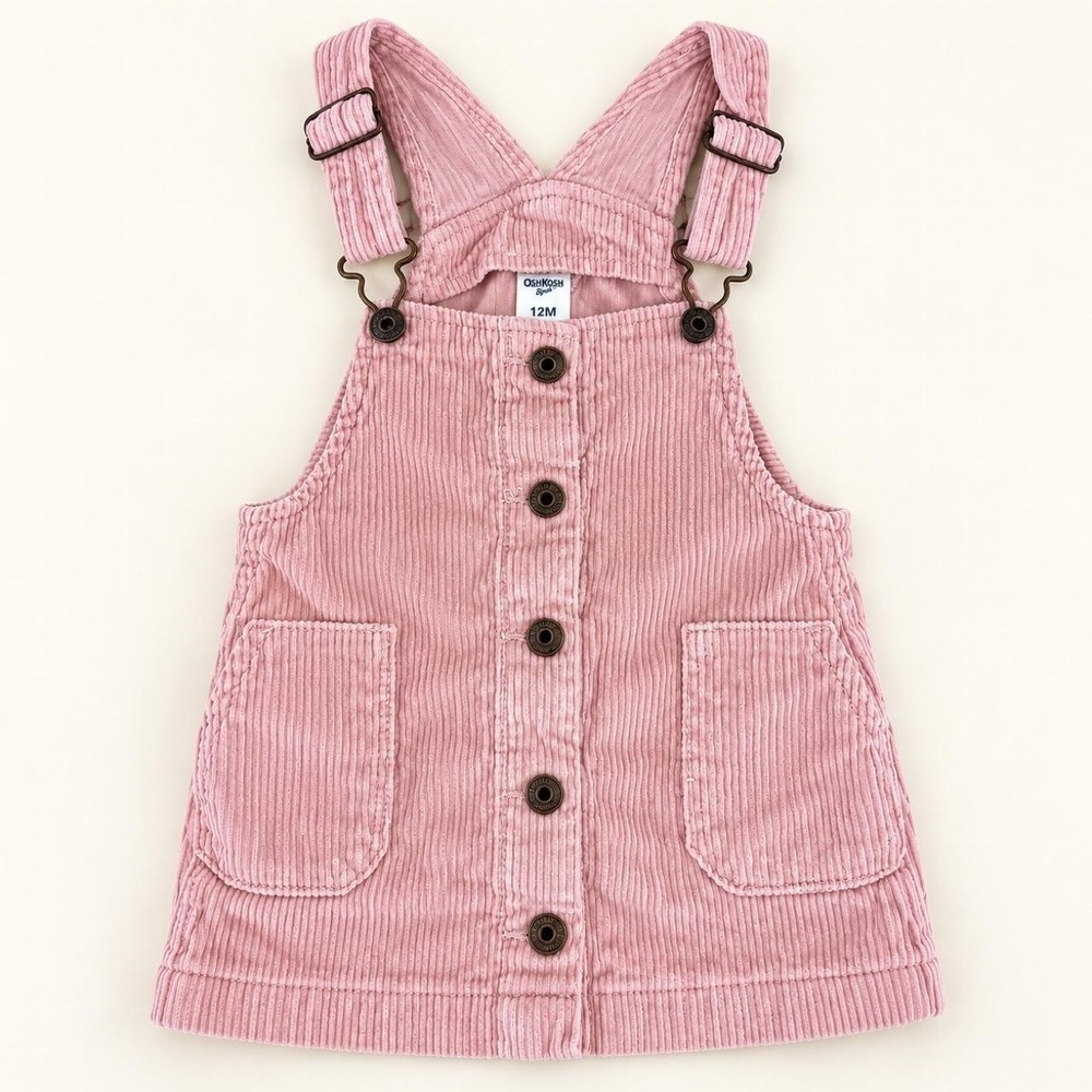 OshKosh B'gosh Pink Corduroy Overall Dress – 12 Months